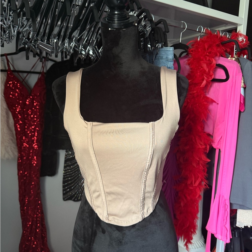 Fashion Nova Beige Corset Top